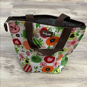 thirty-one Multicolor Insulated Lunch Tote Bag Fruit and Floral Print